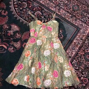 REMOVING JUNE 3-Anthro green print dress size 6